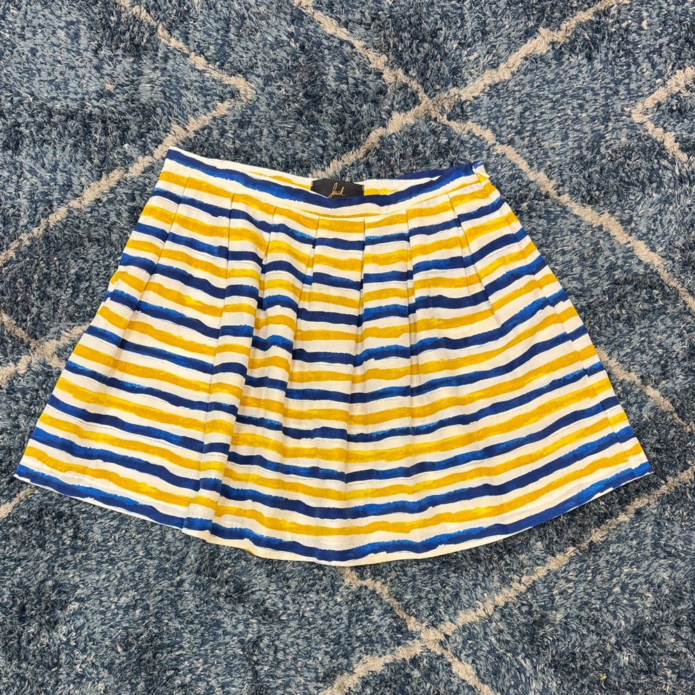 Jack by BB Dakota Yellow and Blue Striped A-Line Skirt